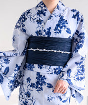 夏花浴衣 紫陽花淡しずく 単品