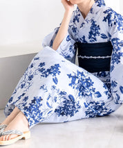 夏花浴衣 紫陽花淡しずく 単品