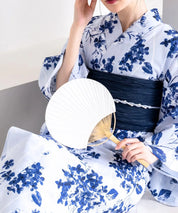 夏花浴衣 紫陽花淡しずく 単品