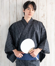 粋夏浴衣 黒影雅文 メンズ単品