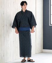 粋夏浴衣 黒影雅文 メンズ単品