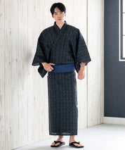 粋夏浴衣 黒影雅文 メンズ単品