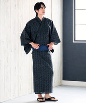粋夏浴衣 黒影雅文 メンズ単品