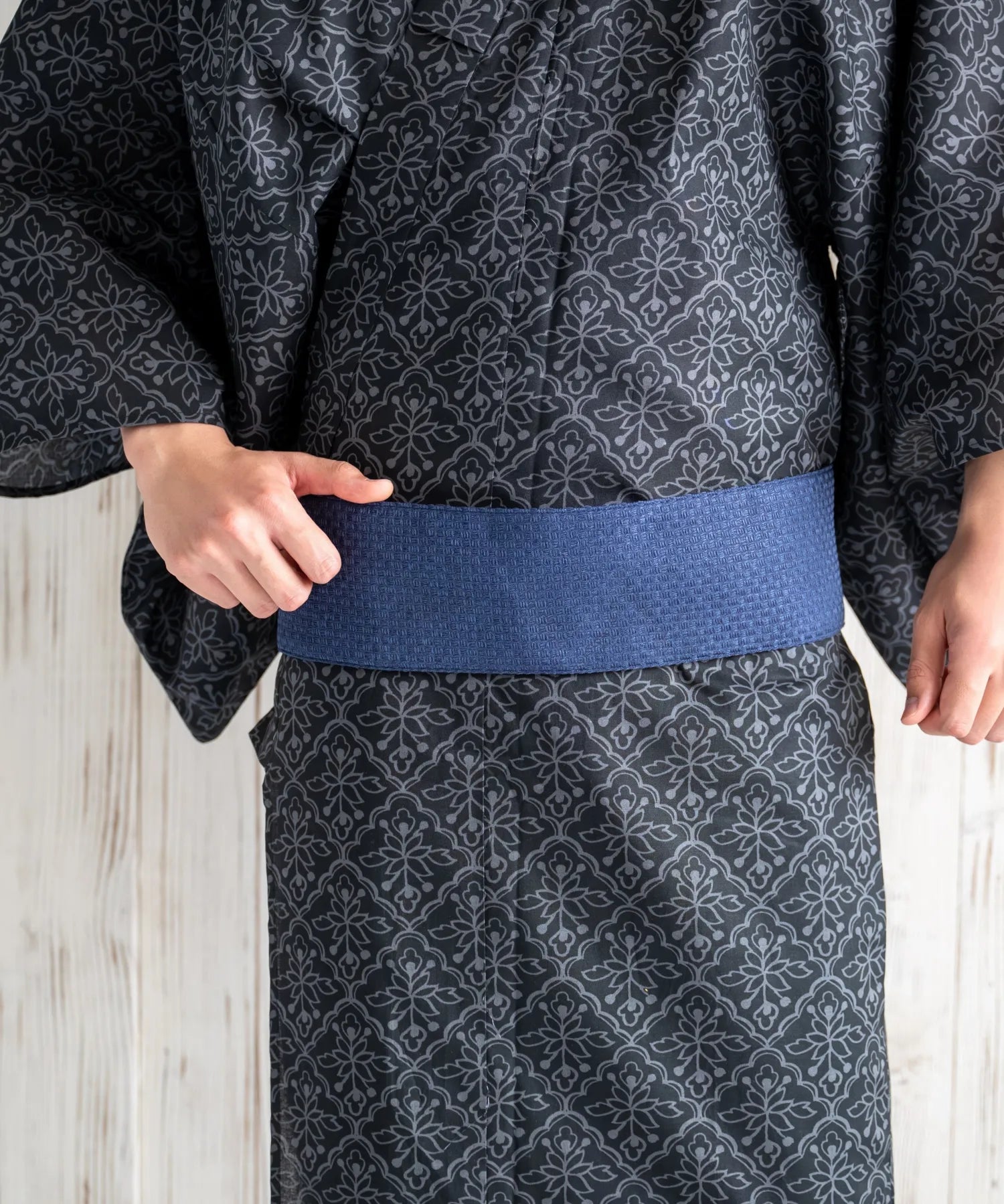 粋夏浴衣 黒影雅文 メンズ単品