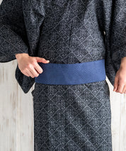 粋夏浴衣 黒影雅文 メンズ単品