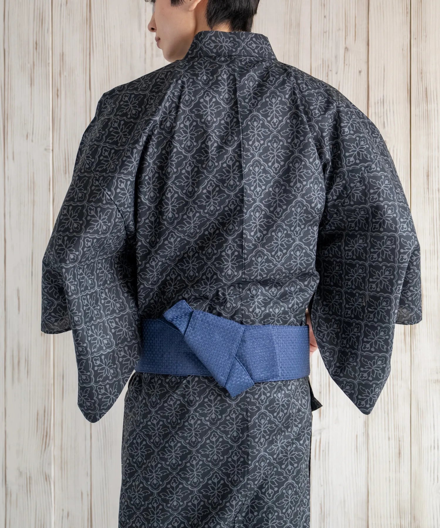 粋夏浴衣 黒影雅文 メンズ単品