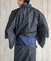 粋夏浴衣 黒影雅文 メンズ単品