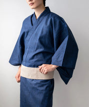 粋夏浴衣 和調藍織 メンズ単品