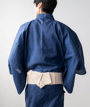 粋夏浴衣 和調藍織 メンズ単品