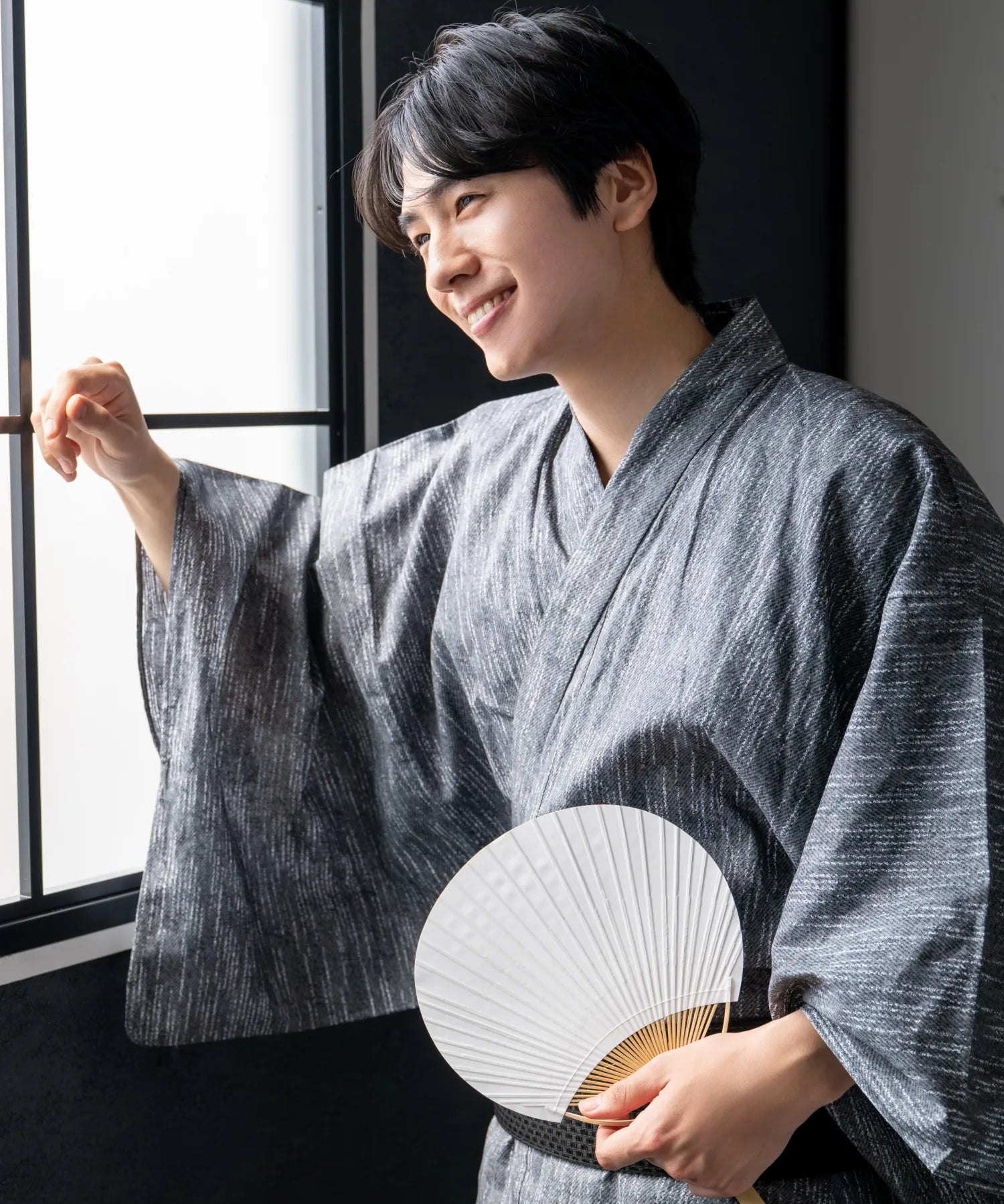 粋夏浴衣 漆墨粋織 メンズ単品