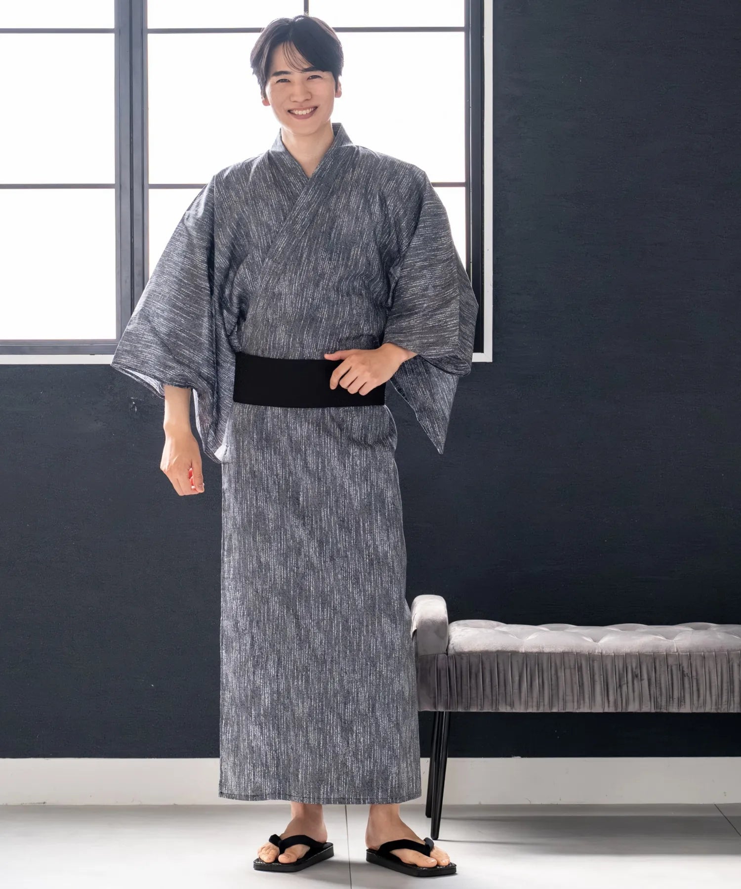 粋夏浴衣 漆墨粋織 メンズ単品