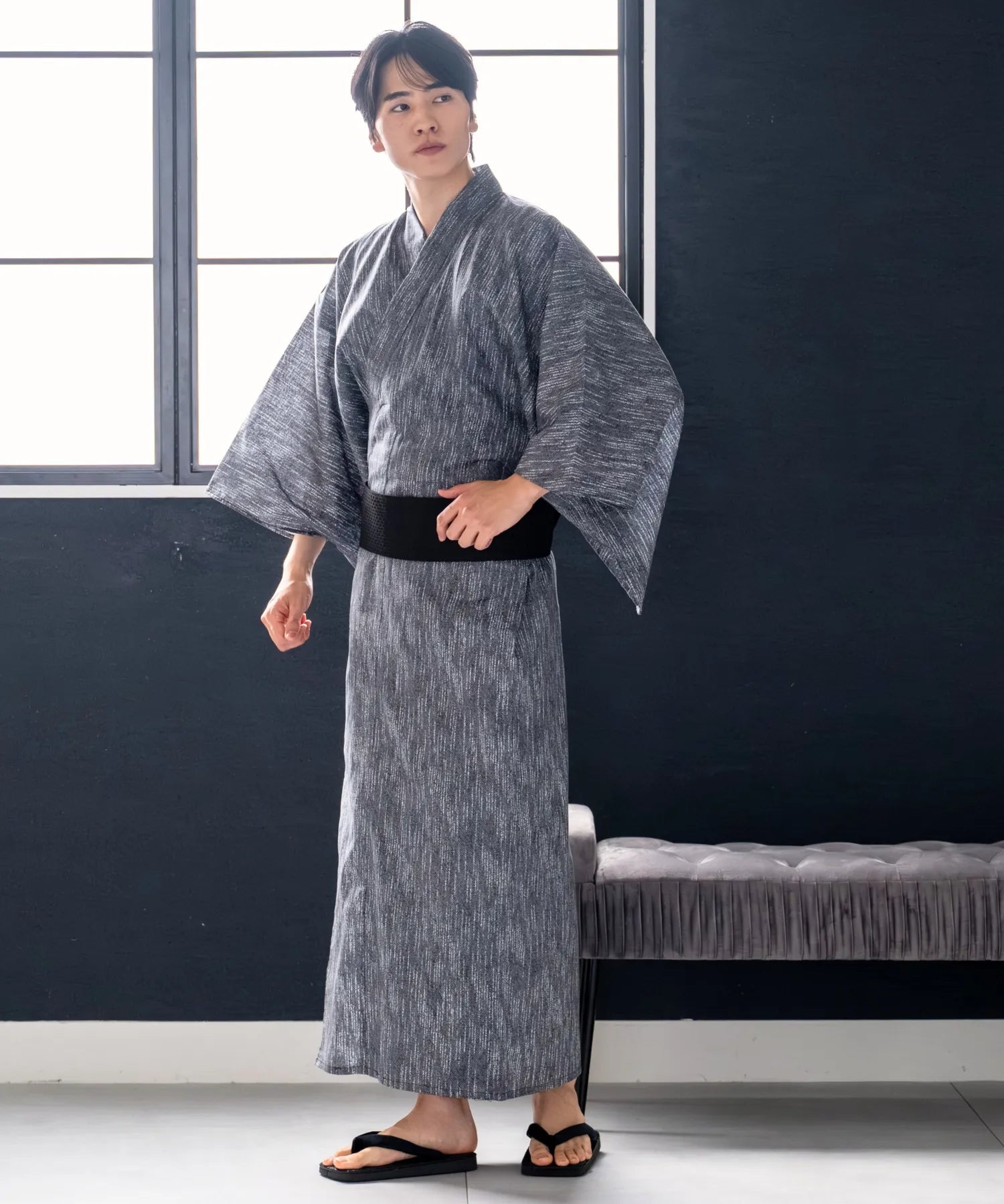 粋夏浴衣 漆墨粋織 メンズ単品