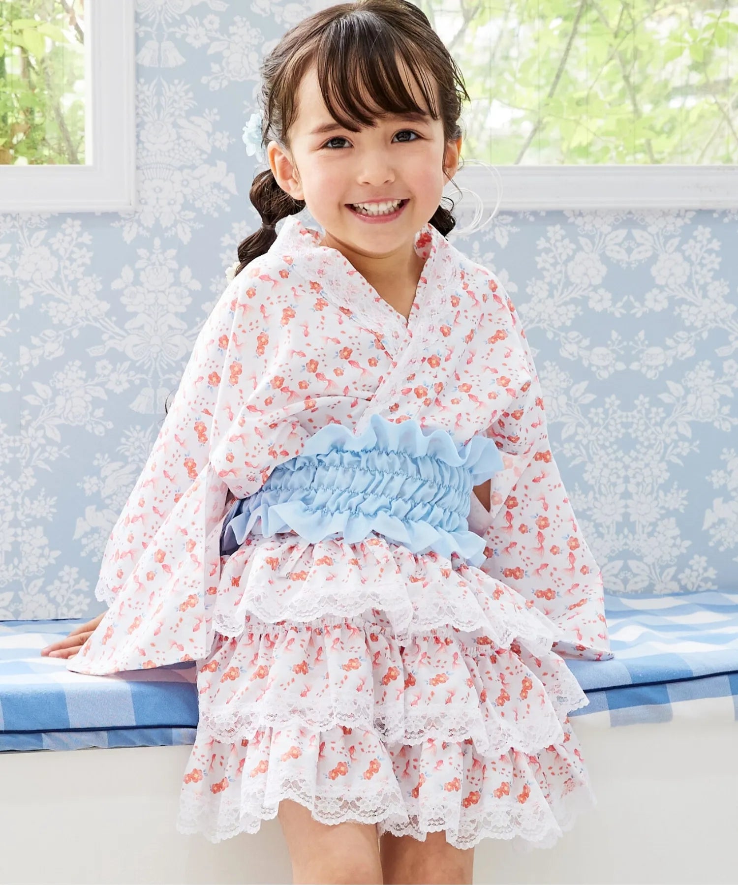 【ぷかぷか金魚のゆめ】帯が選べる! キッズ浴衣 3点セット