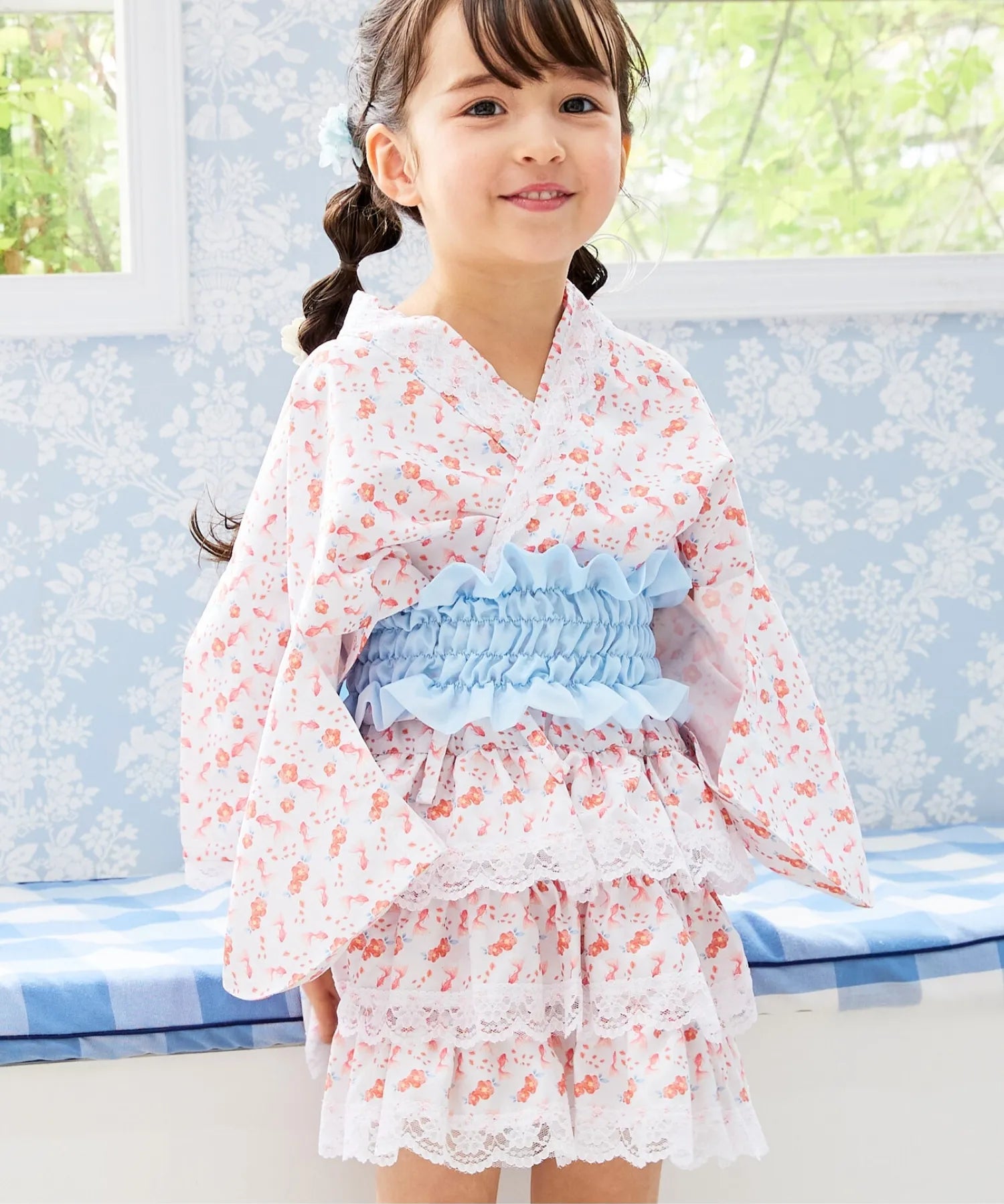 【ぷかぷか金魚のゆめ】帯が選べる! キッズ浴衣 3点セット