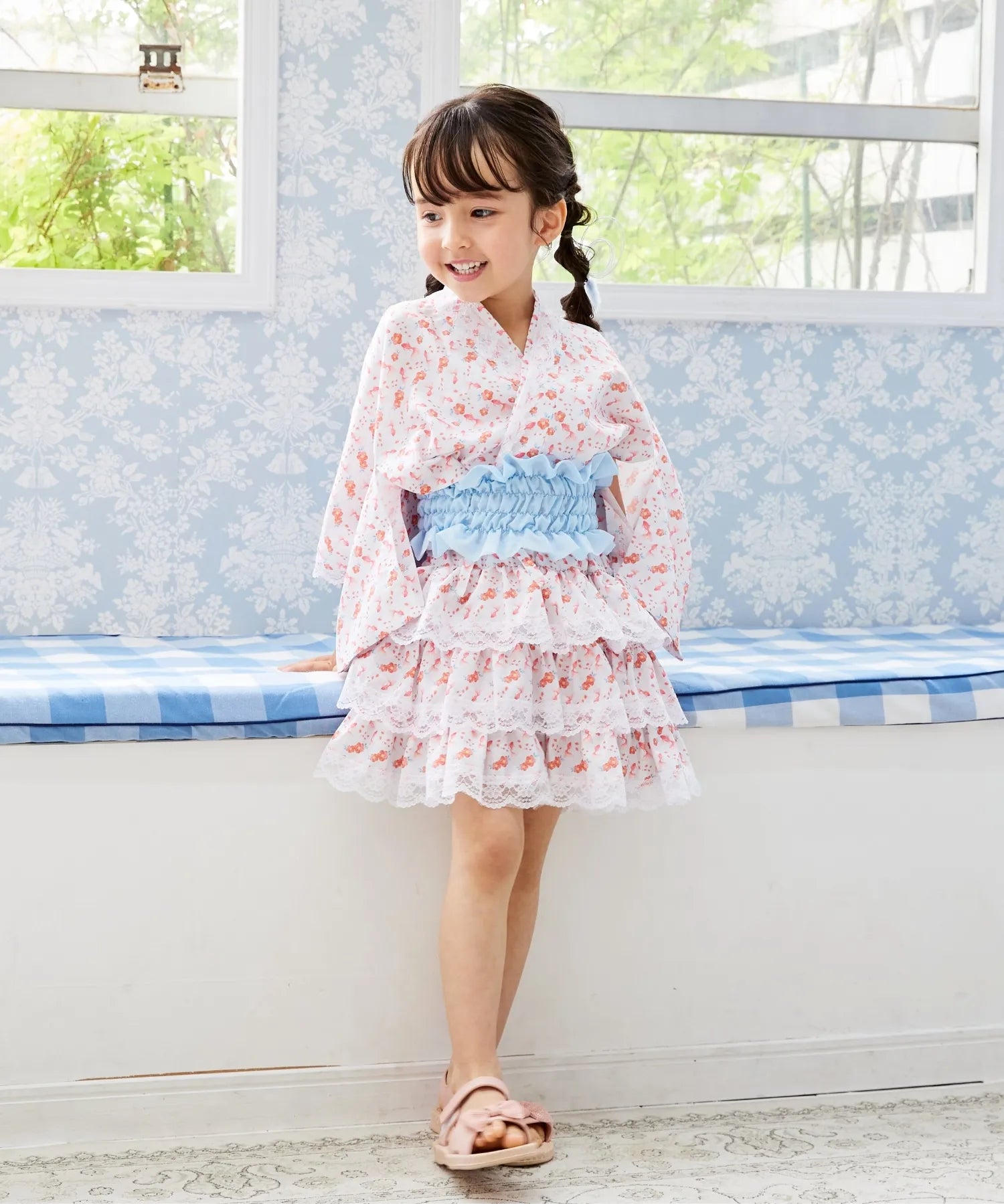 【ぷかぷか金魚のゆめ】帯が選べる! キッズ浴衣 3点セット