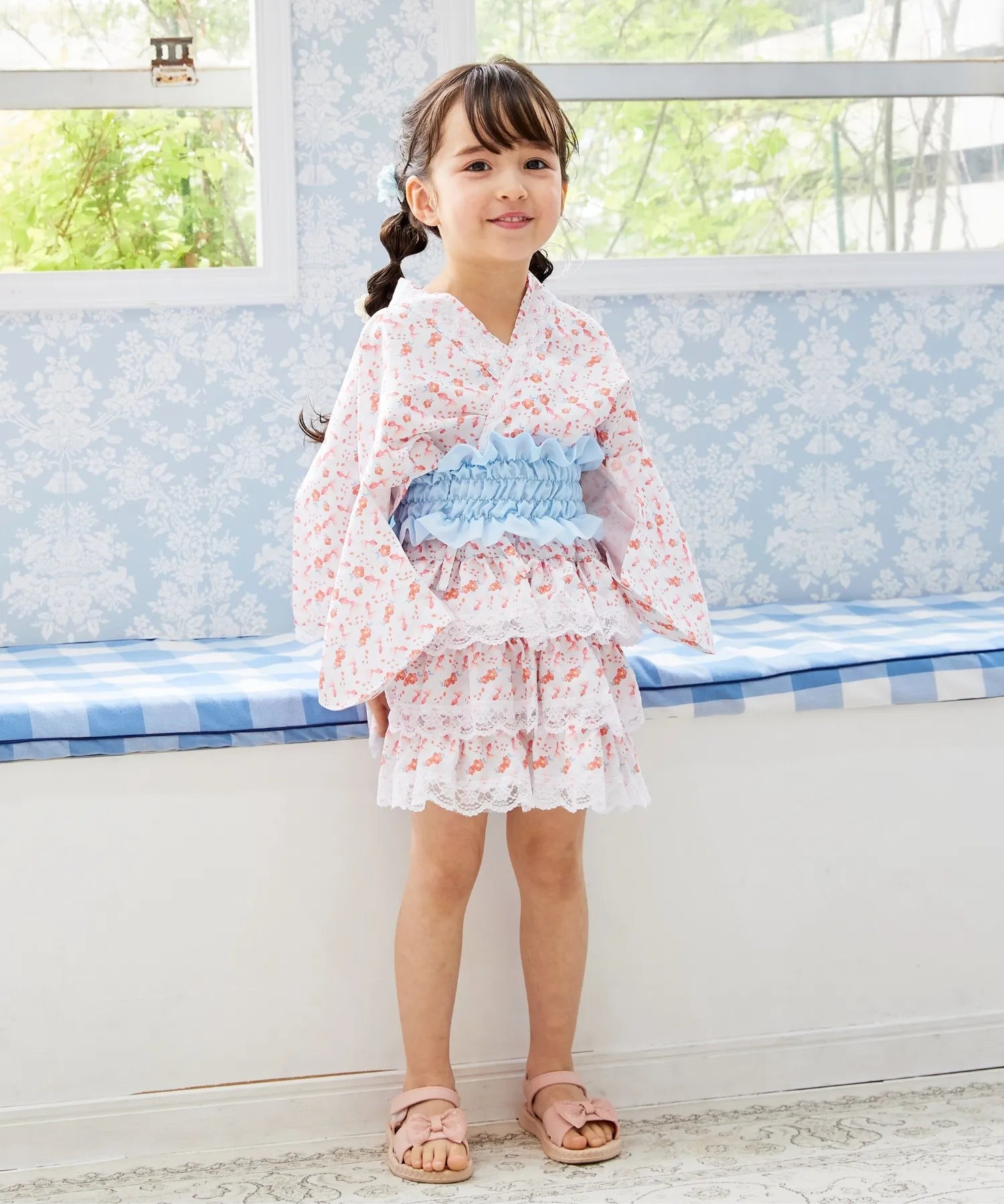 【ぷかぷか金魚のゆめ】帯が選べる! キッズ浴衣 3点セット