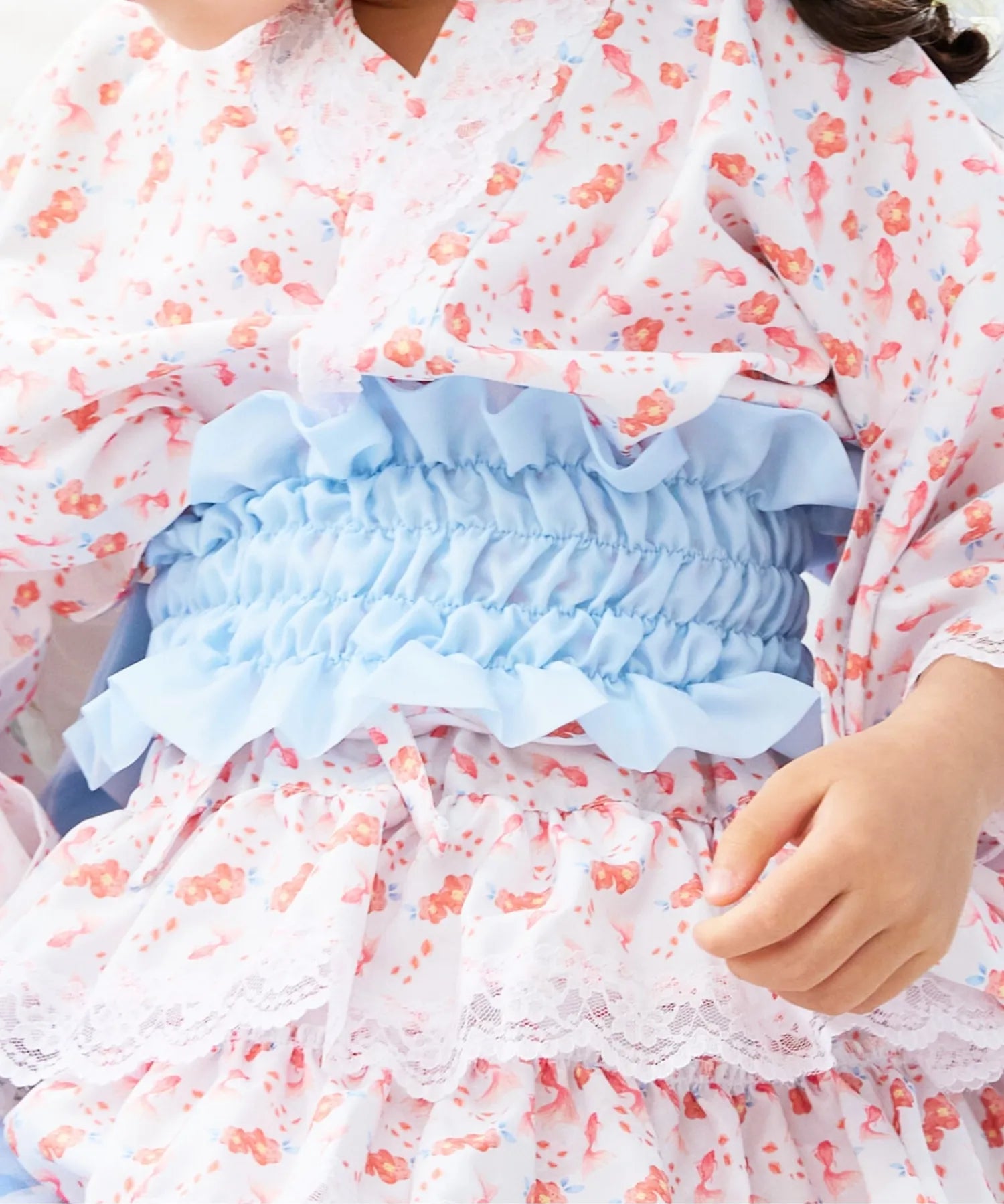 【ぷかぷか金魚のゆめ】帯が選べる! キッズ浴衣 3点セット