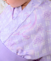キッズ浴衣 単品 ふんわりラベンダーリボン