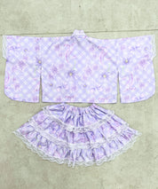 キッズ浴衣 単品 ふんわりラベンダーリボン