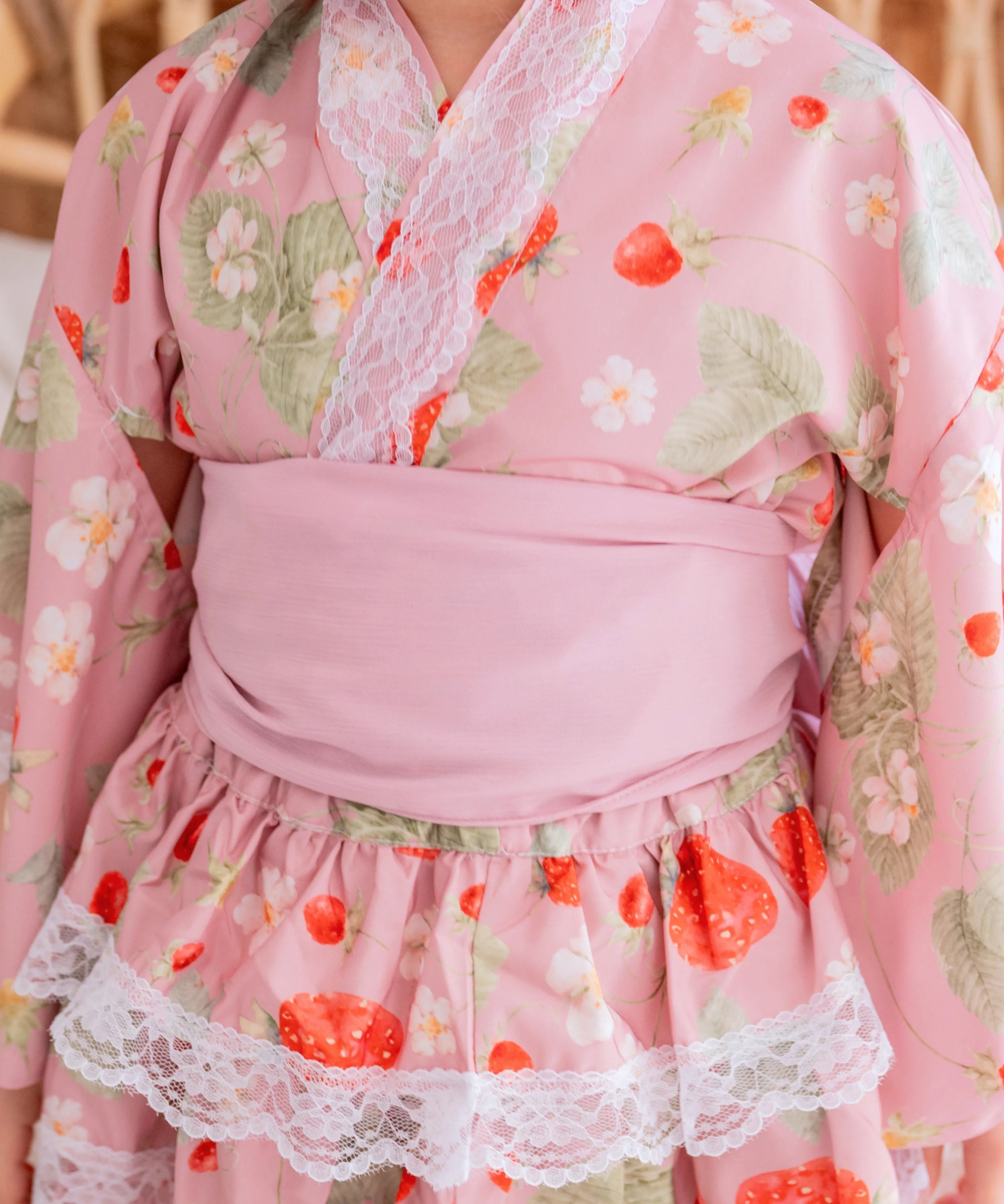 キッズ浴衣 単品 いちごのひみつ