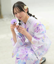 夏恋浴衣 マーガレットの花便り 4点セット(浴衣・兵児帯・腰紐×2)