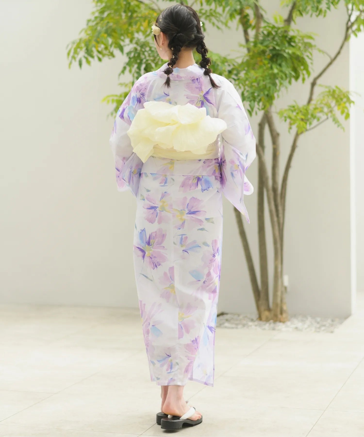 夏恋浴衣 マーガレットの花便り 4点セット(浴衣・兵児帯・腰紐×2)
