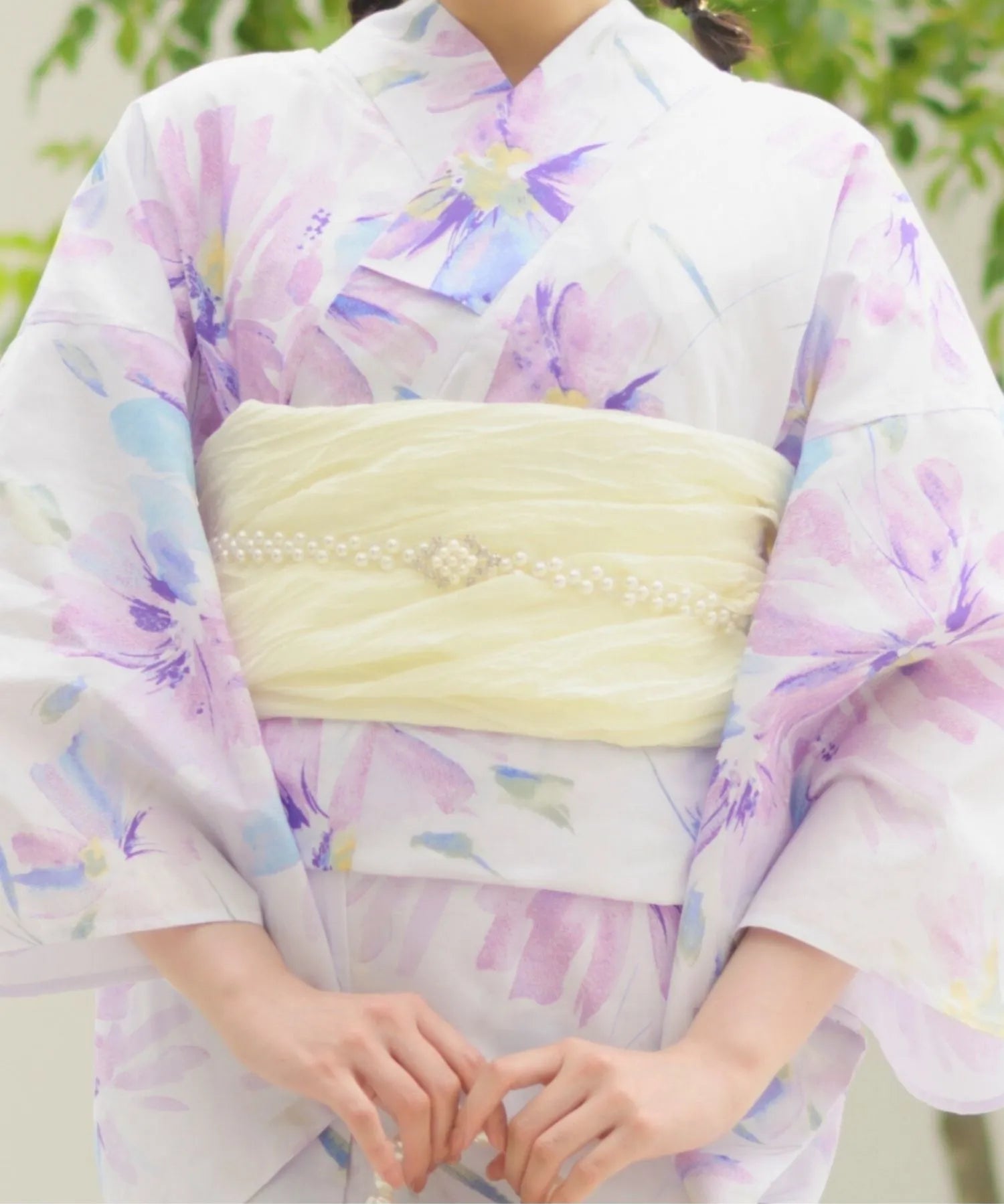 夏恋浴衣 マーガレットの花便り 4点セット(浴衣・兵児帯・腰紐×2)