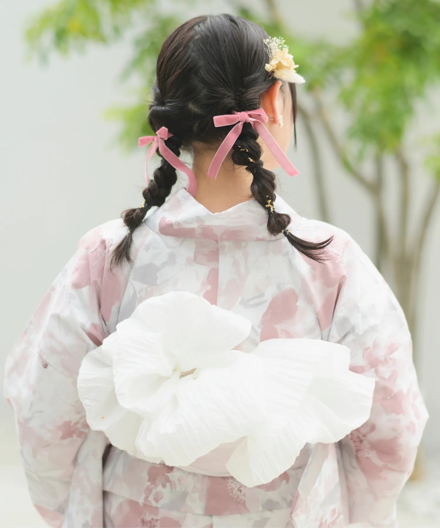 夏恋浴衣 恋花模様 4点セット(浴衣・兵児帯・腰紐×2)