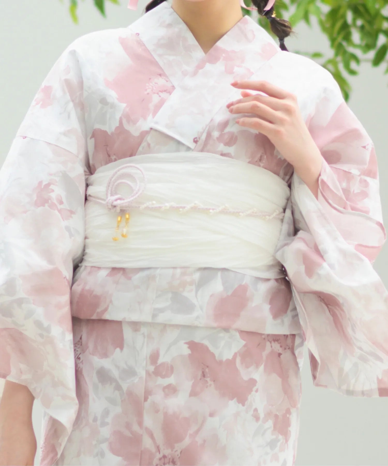 夏恋浴衣 恋花模様 4点セット(浴衣・兵児帯・腰紐×2)