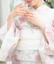 夏恋浴衣 恋花模様 4点セット(浴衣・兵児帯・腰紐×2)