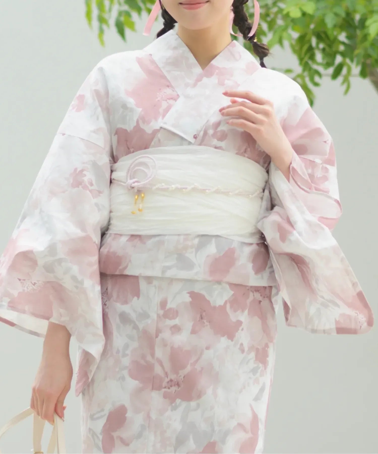 夏恋浴衣 恋花模様 4点セット(浴衣・兵児帯・腰紐×2)