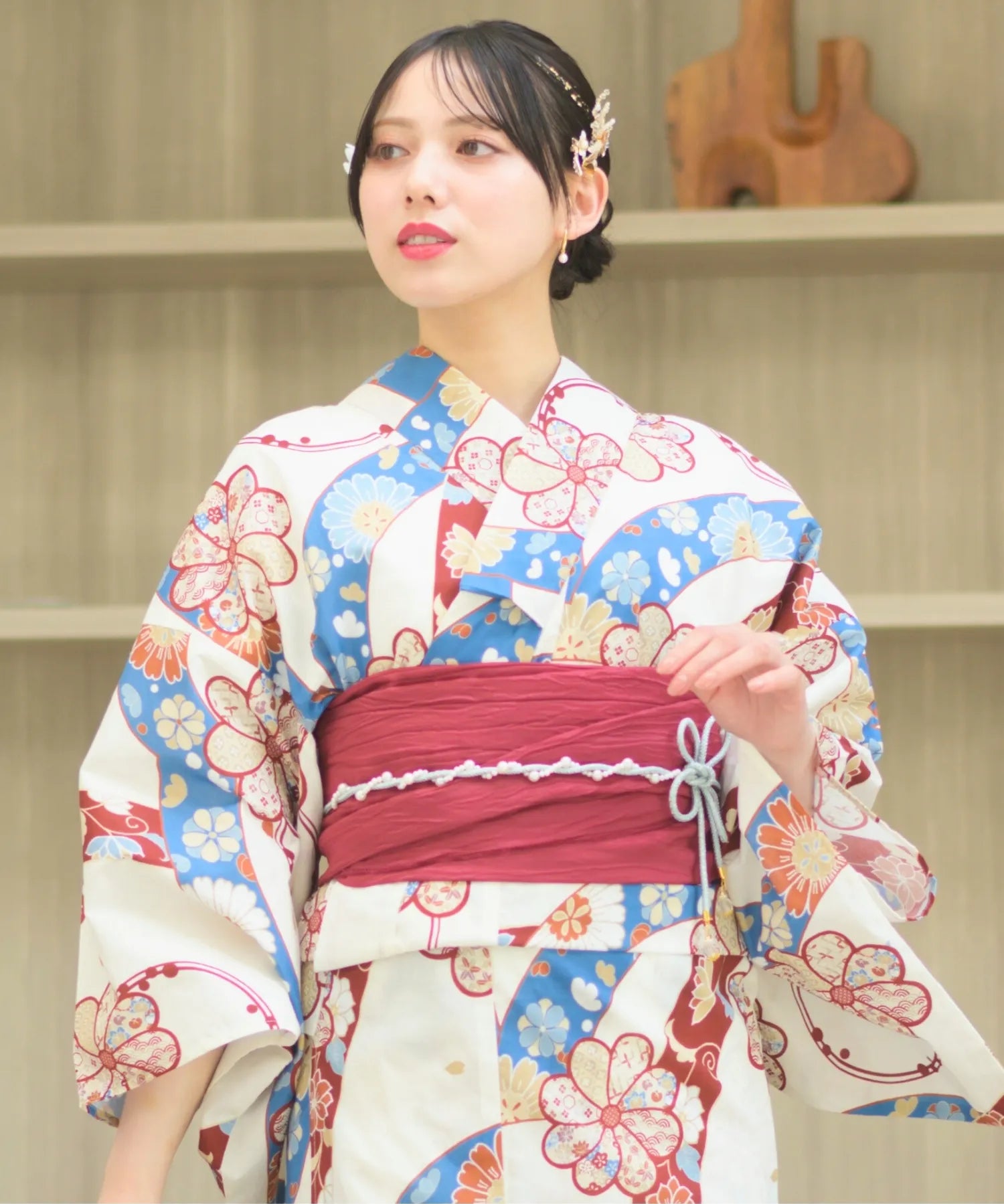 夏恋浴衣 花織りの舞 4点セット(浴衣・兵児帯・腰紐×2)