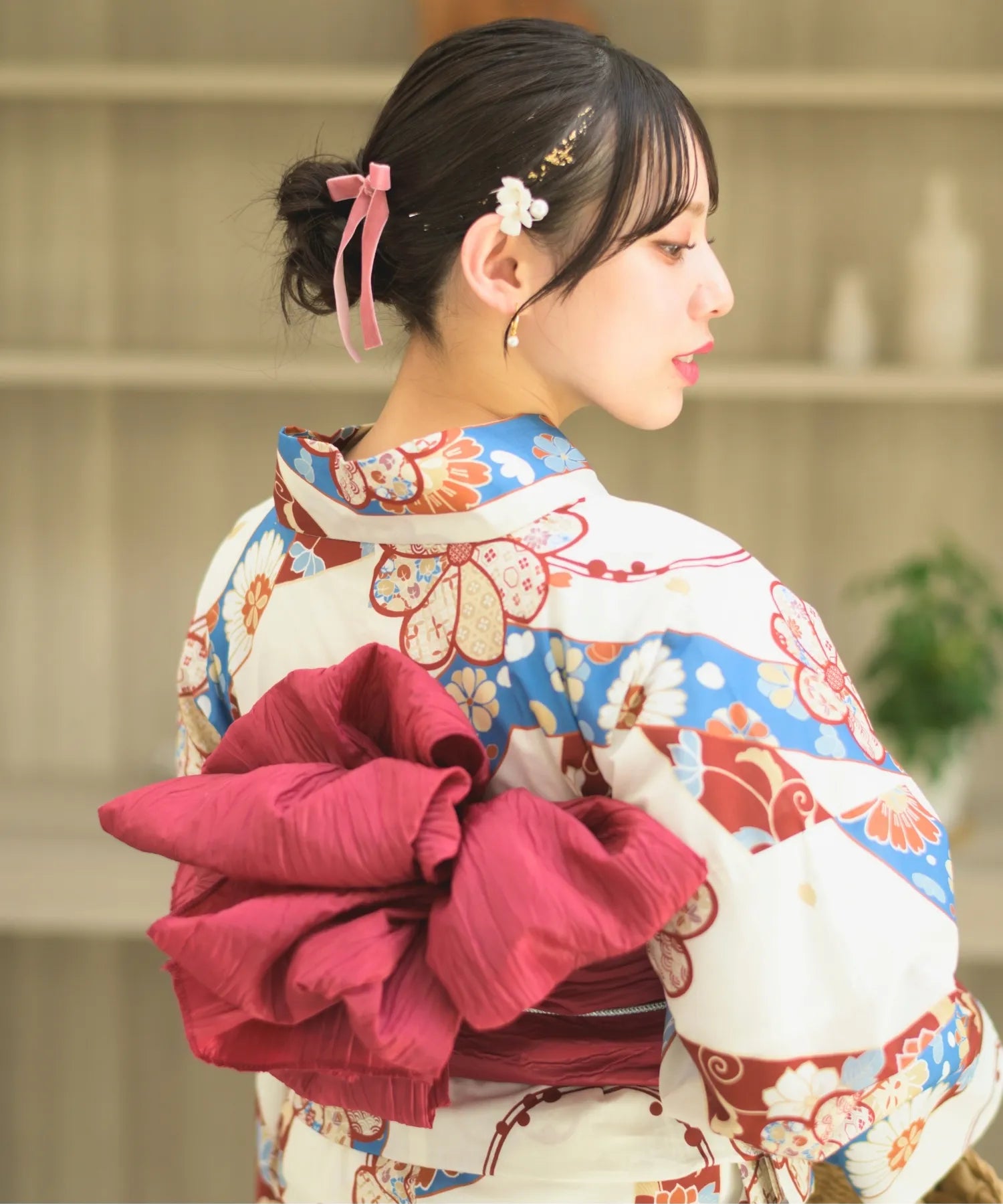 夏恋浴衣 花織りの舞 4点セット(浴衣・兵児帯・腰紐×2)