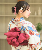夏恋浴衣 花織りの舞 4点セット(浴衣・兵児帯・腰紐×2)