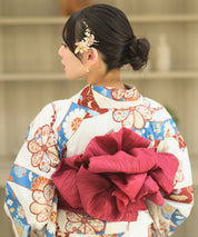 夏恋浴衣 花織りの舞 4点セット(浴衣・兵児帯・腰紐×2)