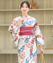 夏恋浴衣 花織りの舞 4点セット(浴衣・兵児帯・腰紐×2)