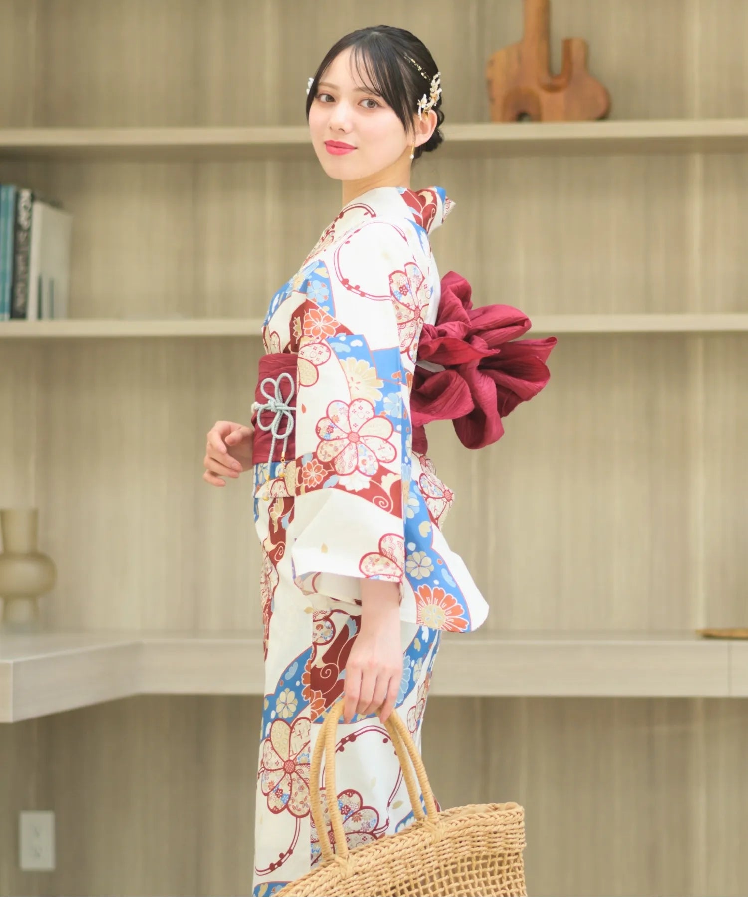 夏恋浴衣 花織りの舞 4点セット(浴衣・兵児帯・腰紐×2)