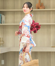 夏恋浴衣 花織りの舞 4点セット(浴衣・兵児帯・腰紐×2)