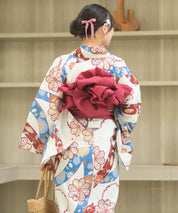 夏恋浴衣 花織りの舞 4点セット(浴衣・兵児帯・腰紐×2)