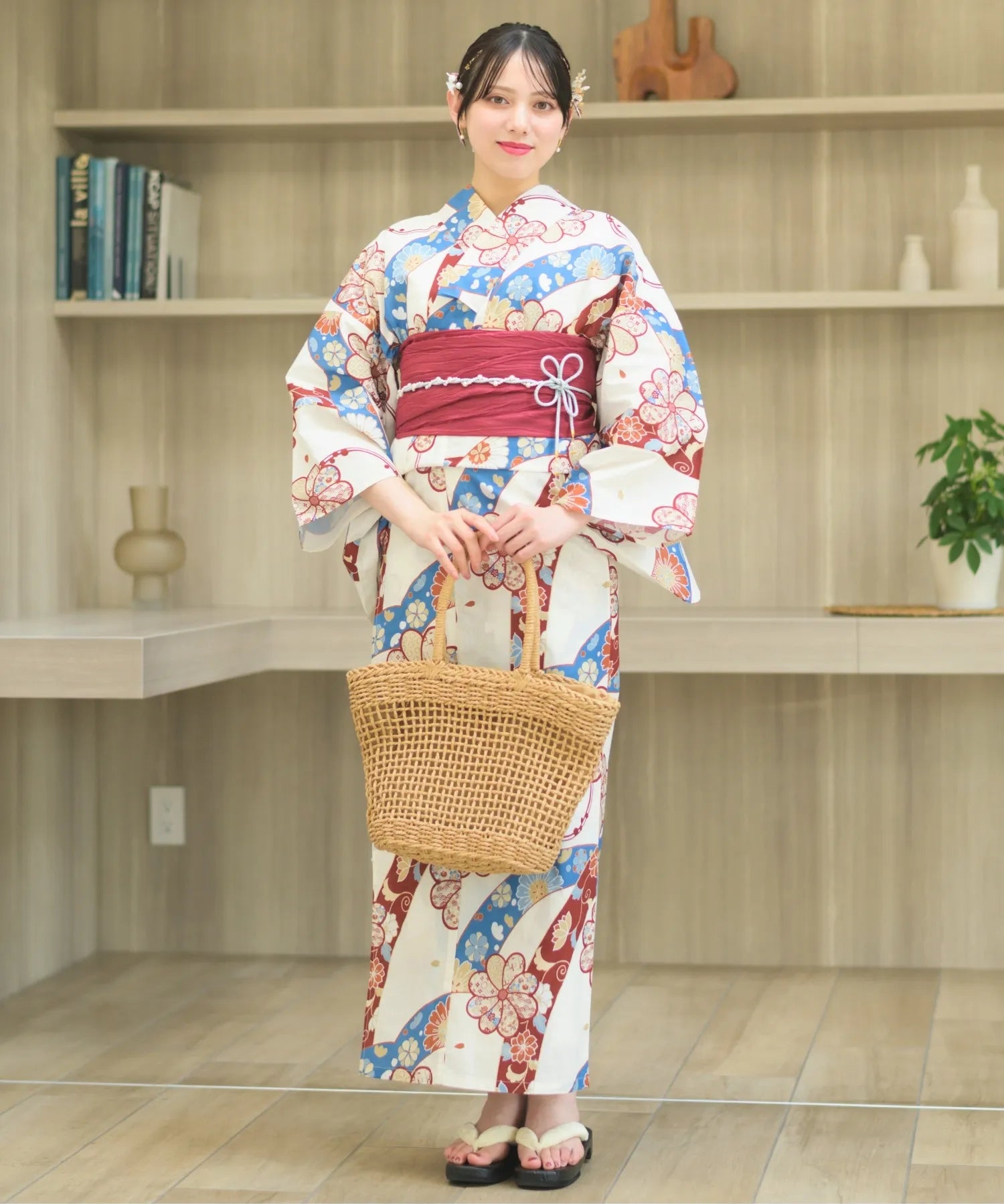 夏恋浴衣 花織りの舞 4点セット(浴衣・兵児帯・腰紐×2)