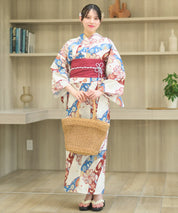 夏恋浴衣 花織りの舞 4点セット(浴衣・兵児帯・腰紐×2)