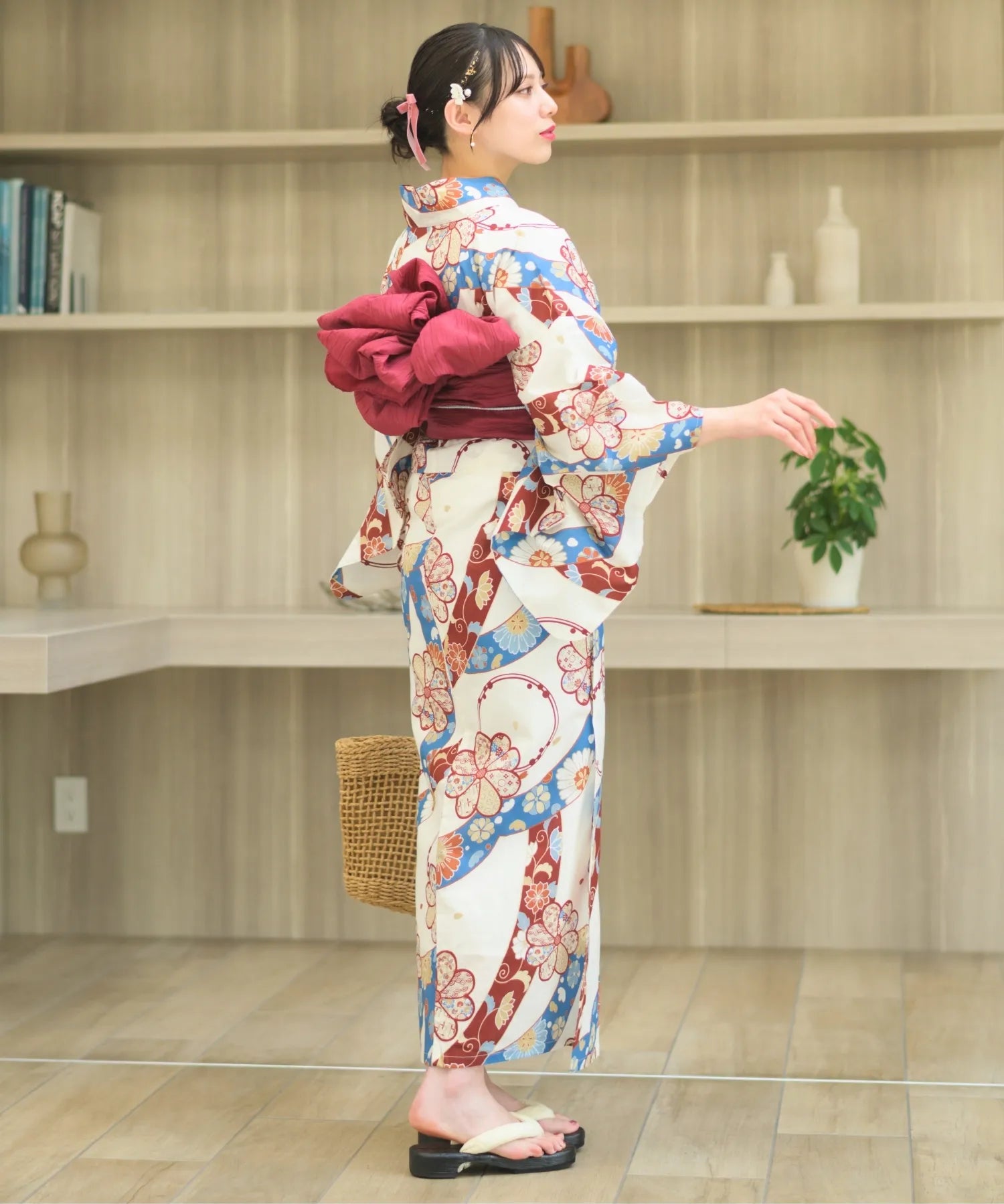 夏恋浴衣 花織りの舞 4点セット(浴衣・兵児帯・腰紐×2)