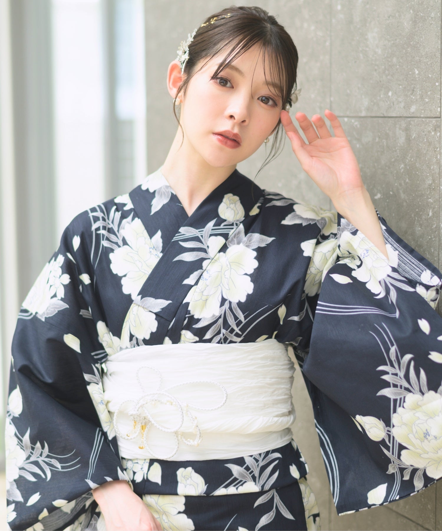 【限定特典・6月上旬発送】夏宵浴衣 ゆらめき牡丹 4点セット(浴衣・兵児帯・腰紐×2)