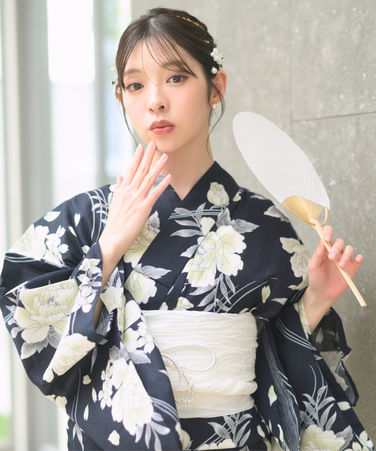 【限定特典・6月上旬発送】夏宵浴衣 ゆらめき牡丹 4点セット(浴衣・兵児帯・腰紐×2)