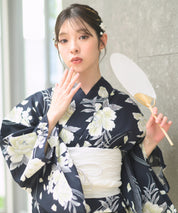 【限定特典・6月上旬発送】夏宵浴衣 ゆらめき牡丹 4点セット(浴衣・兵児帯・腰紐×2)