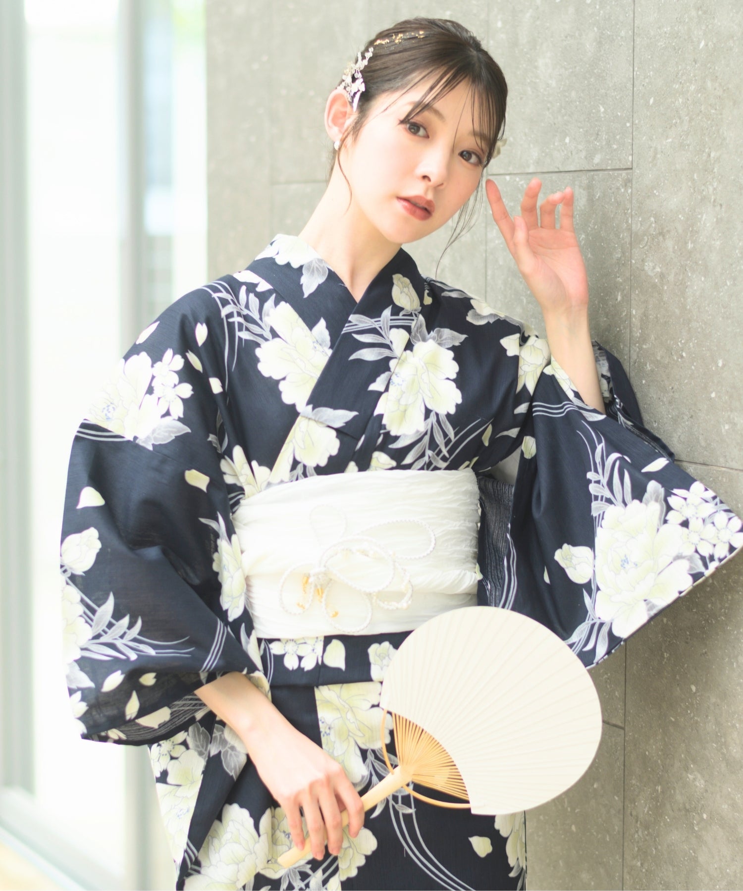 【限定特典・6月上旬発送】夏宵浴衣 ゆらめき牡丹 4点セット(浴衣・兵児帯・腰紐×2)