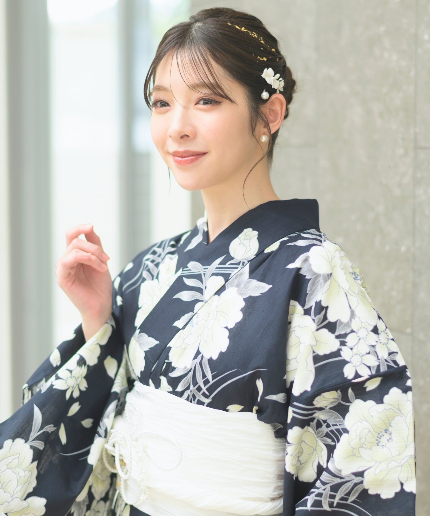 【限定特典・6月上旬発送】夏宵浴衣 ゆらめき牡丹 4点セット(浴衣・兵児帯・腰紐×2)
