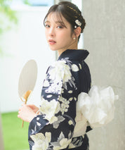 【限定特典・6月上旬発送】夏宵浴衣 ゆらめき牡丹 4点セット(浴衣・兵児帯・腰紐×2)