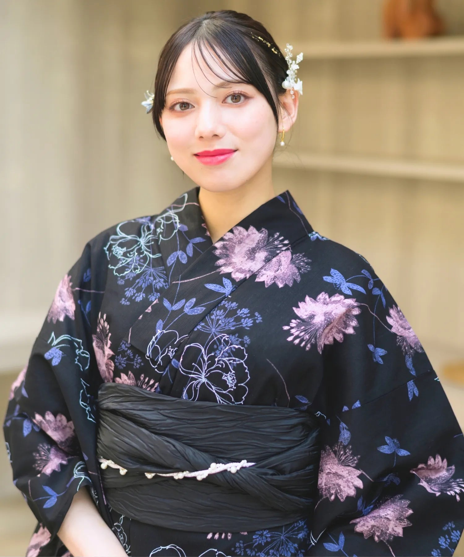 夏宵浴衣 宵の風花宴 4点セット(浴衣・兵児帯・腰紐×2)