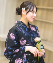 夏宵浴衣 宵の風花宴 4点セット(浴衣・兵児帯・腰紐×2)